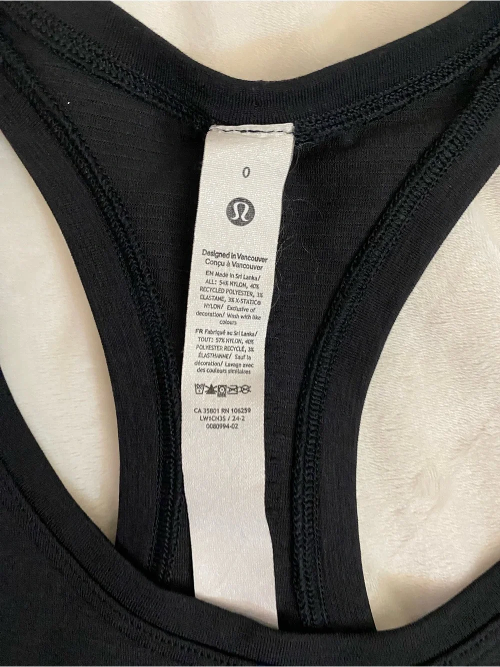 lululemon athletica Black Racerback Tank